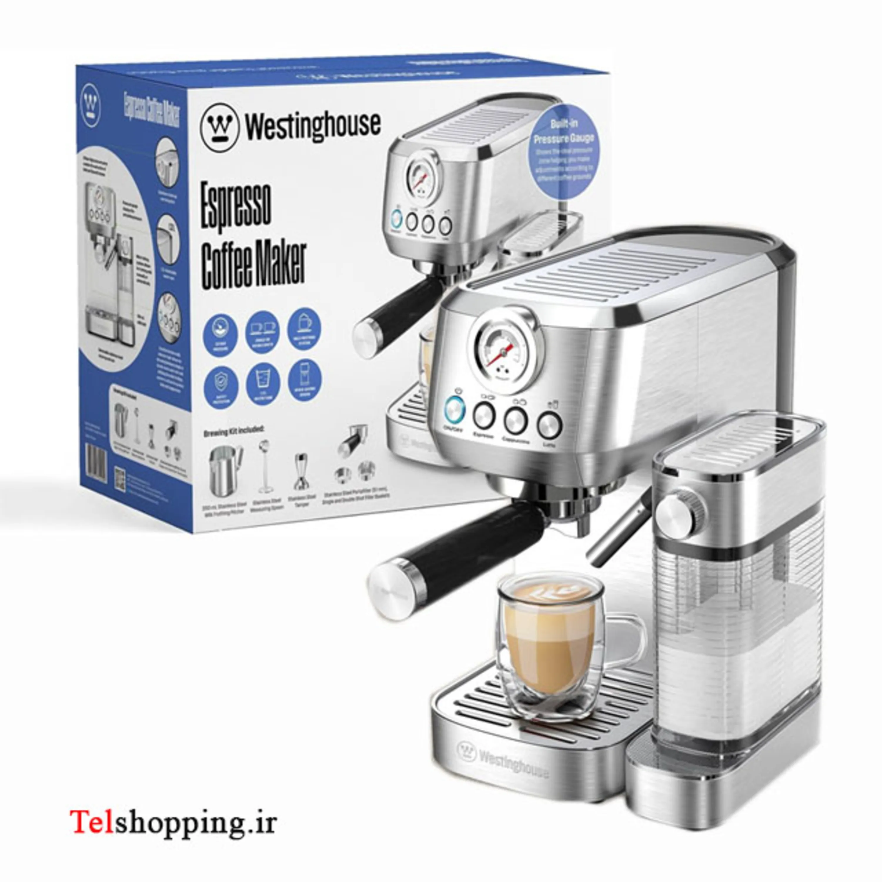 دستگاه قهوه ساز اسپرسو فشار 20 بار وستینگهاوس مدل 1633